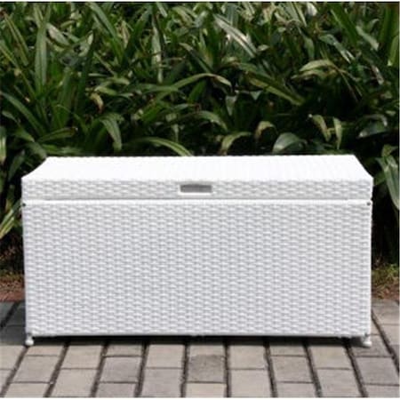 Wicker Lane Wicker Lane ORI003-B Outdoor White Wicker Patio Furniture Storage Deck Box ORI003-B